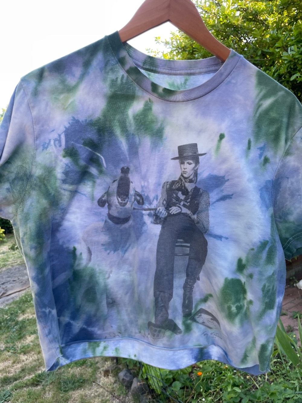 David Bowie Diamond Dogs Tie Dye Cutoff Tshirt